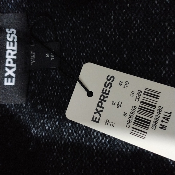 Express Double Breasted Grey Knit Sweater M Tall - Picture 12 of 13